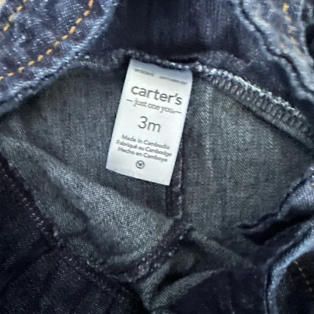 Carter’s 3 month baby boy overalls dark denim
